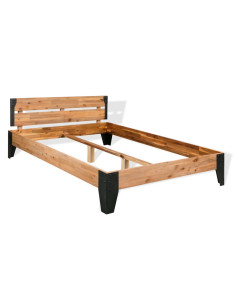 Giroletto in Legno Massello di Acacia e Acciaio 152x203 cm