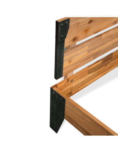 Giroletto in Legno Massello di Acacia e Acciaio 152x203 cm