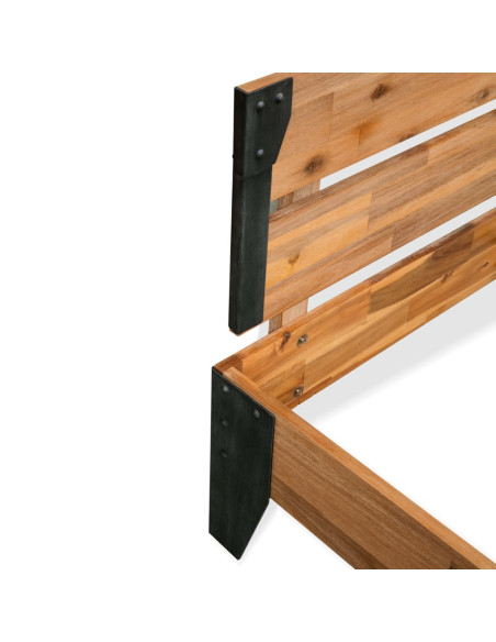 Giroletto in Legno Massello di Acacia e Acciaio 152x203 cm