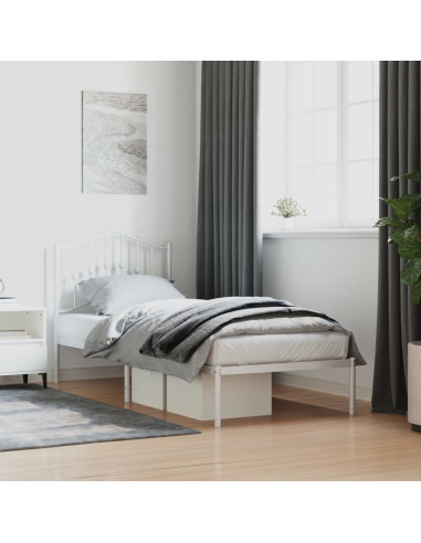 Giroletto con Testiera Metallo Bianco 80x200 cm