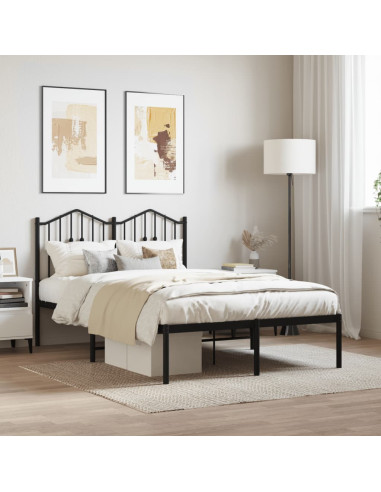 Giroletto con Testiera in Metallo Nero 120x190 cm