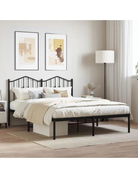 Giroletto con Testiera in Metallo Nero 140x190 cm