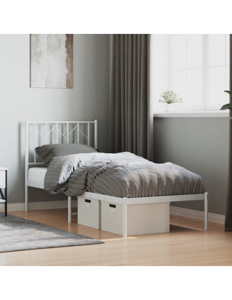 Giroletto senza Materaso con Testiera Metallo Bianco 75x190 cm