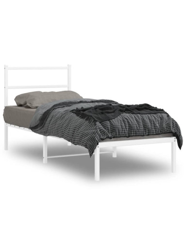 Giroletto senza Materaso con Testiera Metallo Bianco 75x190 cm