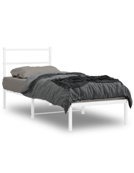 Giroletto senza Materaso con Testiera Metallo Bianco 75x190 cm