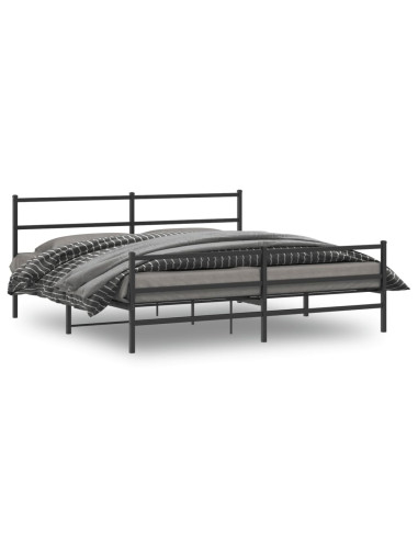 Giroletto con Testiera e Pediera Metallo Nero 180x200 cm