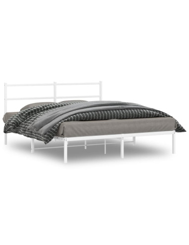 Giroletto con Testiera Metallo Bianco 160x200 cm