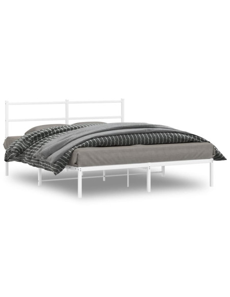 Giroletto con Testiera Metallo Bianco 160x200 cm