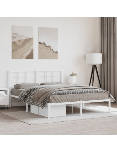 Giroletto con Testiera Metallo Bianco 160x200 cm