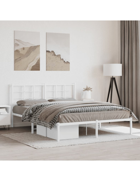 Giroletto con Testiera Metallo Bianco 160x200 cm