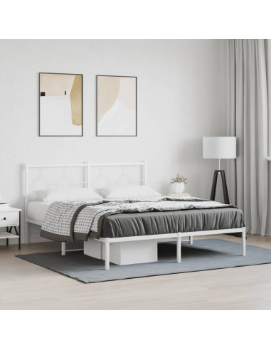 Giroletto con Testiera Metallo Bianco 160x200 cm