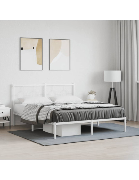 Giroletto con Testiera Metallo Bianco 160x200 cm