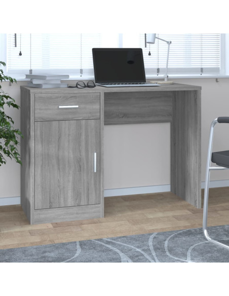 Scrivania Cassetto grigio sonoma 100x40x73cm Legno Multistrato