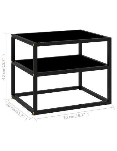 322852  Console Table Black 50x40x40 cm Tempered Glass
