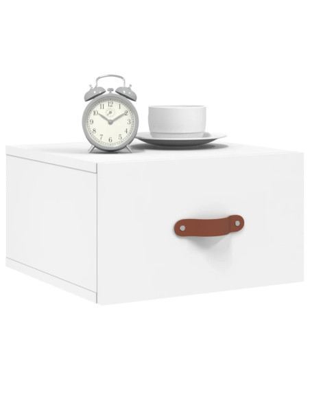 Comodini a Muro 2 pz Bianchi 35x35x20 cm