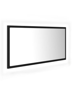 Specchio da Bagno a LED Nero 90x8,5x37 cm in Acrilico 2