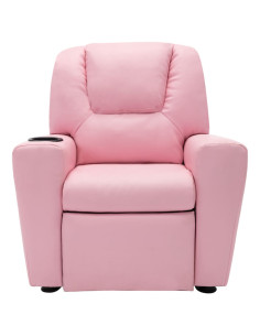 Poltrona Reclinabile per Bambini in Similpelle Rosa 2