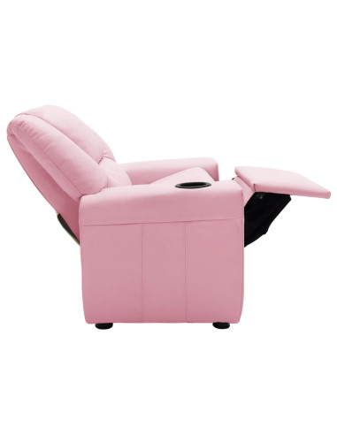 Poltrona Reclinabile per Bambini in Similpelle Rosa