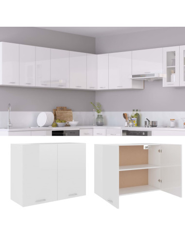 Mobile Pensile “Lyon” Bianco Lucido 80x31x60 cm