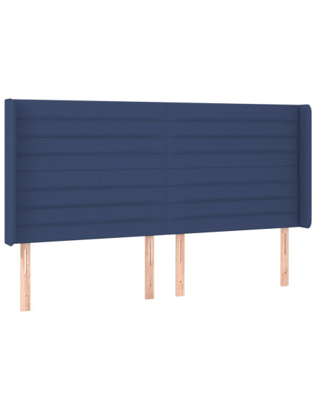 Testiera ad Orecchio Blu 183x16x118/128 cm in Tessuto