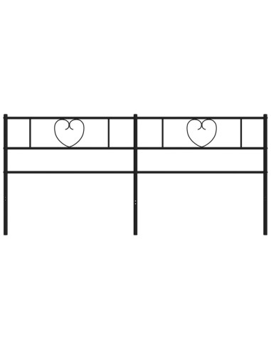 Testiera di Ricambio in Metallo Nero 180 cm