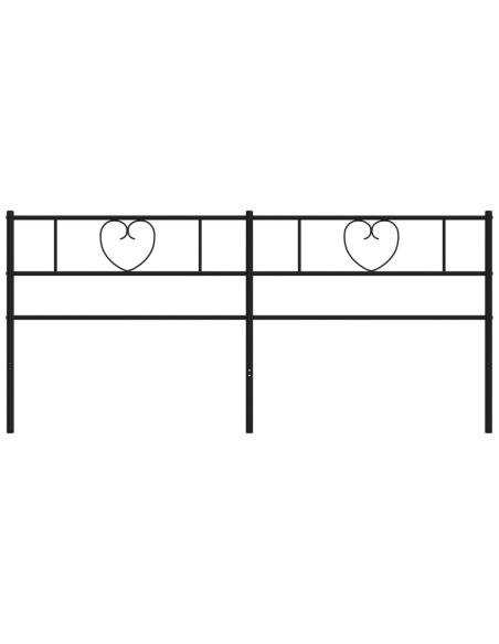 Testiera di Ricambio in Metallo Nero 180 cm
