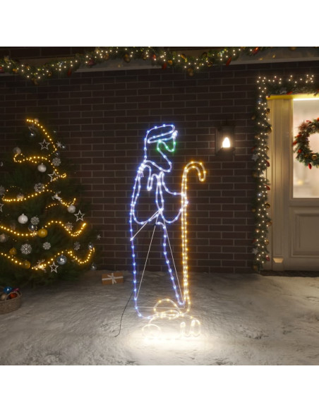 Figura Natalizia di Pastore e Agnello con 168 LED 102,5x35 cm