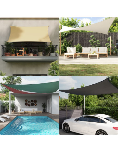 Vela Parasole Grigio Chiaro 3x2 m 100% Poliestere Oxford