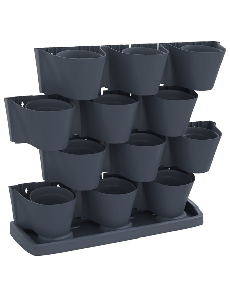Set per Piante Giardino Verticale 12 pz Antracite Polipropilene