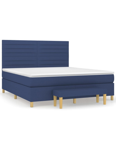 Giroletto a Molle con Materasso Blu 180x200 cm in Tessuto