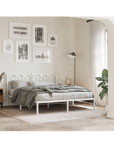 Giroletto con Testiera Metallo Bianco 160x200 cm