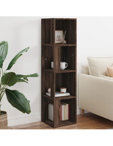 Scaffale Angolare Rovere Marrone 33x33x132 cm Legno Multistrato