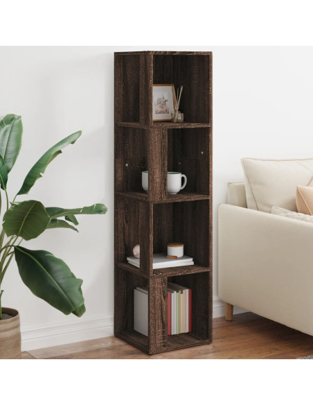 Scaffale Angolare Rovere Marrone 33x33x132 cm Legno Multistrato