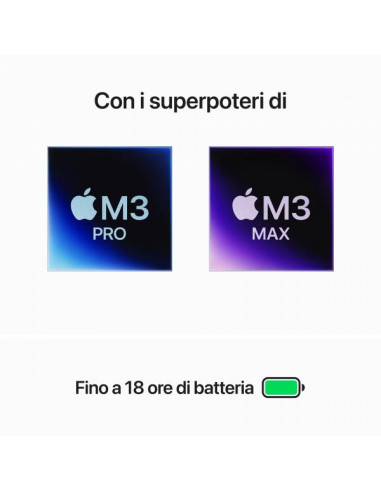 Apple MacBook Pro 14'' M3 Pro chip con 12core CPU e 18core GPU, 1TB SSD - Nero Siderale