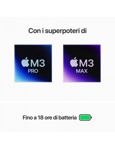 Apple MacBook Pro 14'' M3 Pro chip con 12core CPU e 18core GPU, 1TB SSD - Nero Siderale