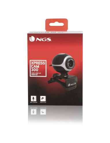 NGS Xpresscam300 webcam 8 MP 1920 x 1080 Pixel USB 2.0 Nero, Argento