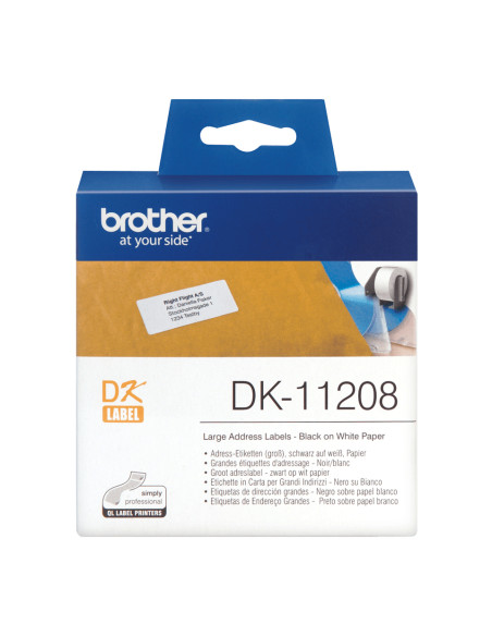 Brother DK-11208 nastro per etichettatrice Nero su bianco