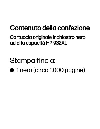 HP Cartuccia originale inchiostro nero ad alta capacità 932XL