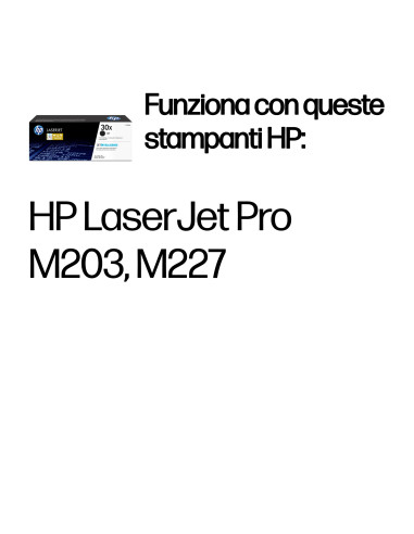 HP Cartuccia toner nero originale ad alta capacità LaserJet 30X