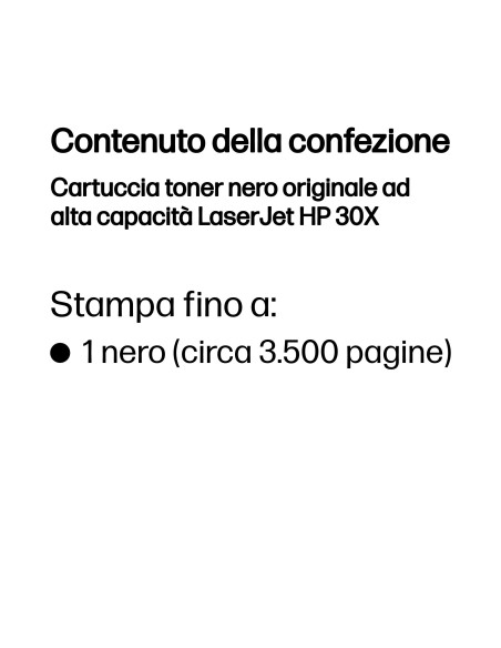 HP Cartuccia toner nero originale ad alta capacità LaserJet 30X