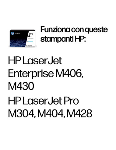 HP Cartuccia toner nero originale LaserJet 59X ad alta capacità