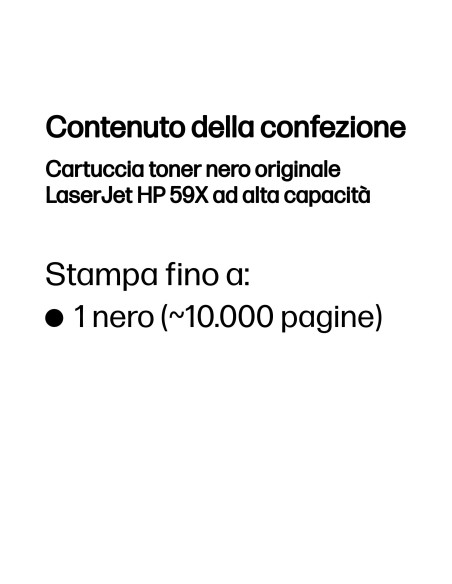 HP Cartuccia toner nero originale LaserJet 59X ad alta capacità