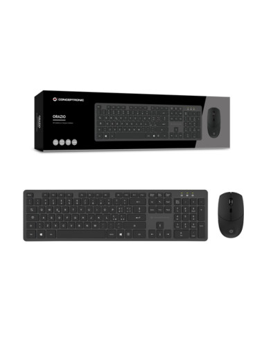Conceptronic ORAZIO01IT tastiera Mouse incluso Ufficio RF Wireless QWERTY Italiano Nero