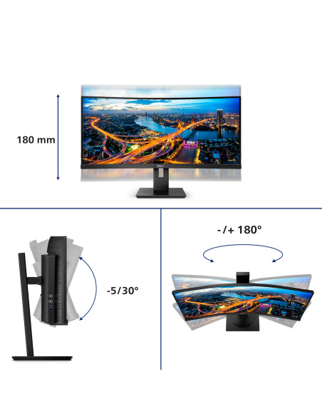 Philips B Line 345B1C/00 Monitor PC 86,4 cm (34") 3440 x 1440 Pixel Quad HD LCD Nero