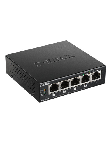 D-Link DGS-1005P/E switch di rete Non gestito Gigabit Ethernet (10/100/1000) Supporto Power over Ethernet (PoE) Nero