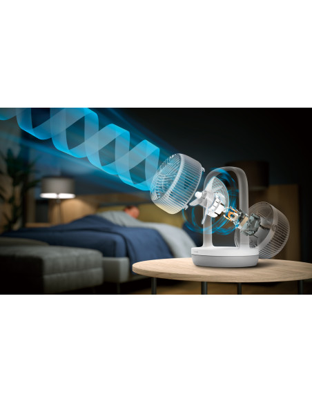 Philips Serie 2000 Ventilatore da tavolo CX2050/00, Flusso d'aria 738 m³/h, Ultra silenzioso 23db