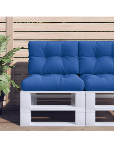 Cuscini per Pallet 2 pz Blu Reale in Tessuto