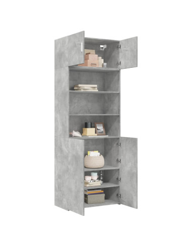 Armadietto Grigio Cemento 80x42,5x225 cm in Truciolato