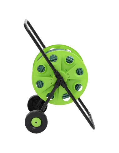 Carrello Avvolgitubo Verde con Set Raccordi Tubo 0,5" 30 m PVC