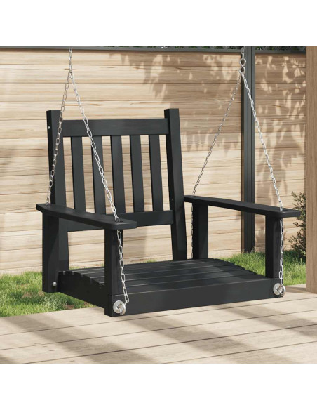 Dondolo da Giardino Catene in Metallo Nero in Legno di Abete